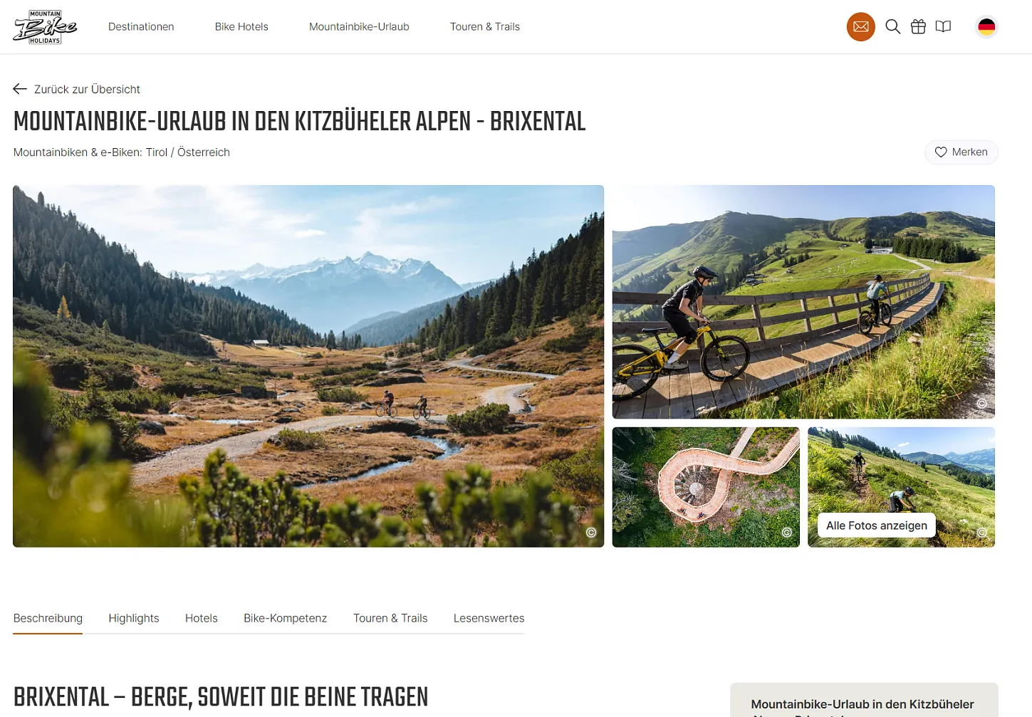 Mountainbike Holidays 2026 06 Brixental - Berge, soweit die Beine tragen