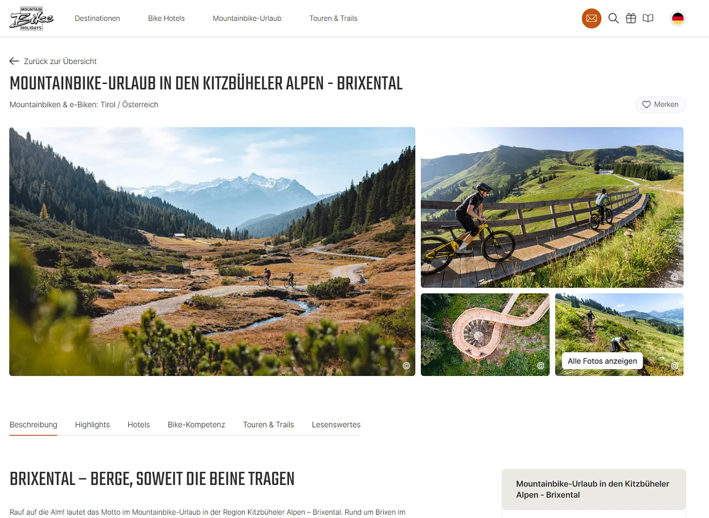 Mountainbike Holidays 2026 06 Brixental - Berge, soweit die Beine tragen